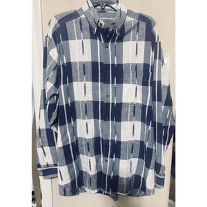 VINTAGE 90s Bugle Boy Mens Long Sleeve Shirt sz L button down western checked